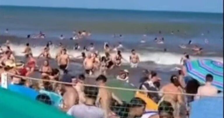 Ola gigante en Santa Clara del Mar: «Está subiendo la marea», la reacción de los turistas que tuvieron que evacuar la playa